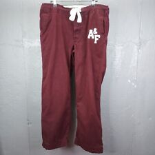 Pantalones de salón Abercrombie & Fitch para hombre medianos de colección de lona roja cordón pierna ancha segunda mano  Embacar hacia Argentina