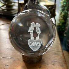 Clear Glass Crystal Ball With Love Hologram Engagement Wedding Gift for sale  Shipping to South Africa