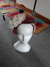 cream and navy fascinator for sale  SHEFFIELD