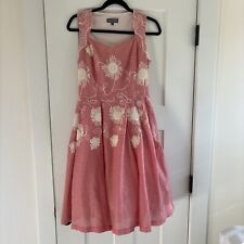 Vestido floral EVA FRANCO rosa bordado sobreposição tamanho 8 EUA comprar usado  Enviando para Brazil