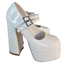 Sapato de Salto Alto Feminino Liliana Branco Falso Patente Plataforma Tamanho 7 comprar usado  Enviando para Brazil