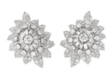 Floral Design 7.53CT Lab-Created Round Cut Diamonds 935 Silver Gorgeous Earrings for sale  Shipping to South Africa