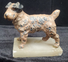 Usado, Vintage/Antique Jack Russel Terrier Dog Cast metal Figurine na base de Alabaster. comprar usado  Enviando para Brazil