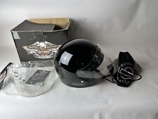 CAPACETE PRETO HARLEY DAVIDSON JET II DOT ROSTO INTEIRO COM PROTETOR FACIAL E BOLSA TAMANHO M comprar usado  Enviando para Brazil