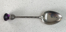 Exquisite Scottish Thistle EPNS Silver Plate Amethyst Colour Collectors Spoon for sale  Shipping to South Africa