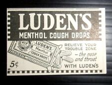 1923 Luden's Menthol Cough Drops Advertisement  for sale  Shipping to South Africa