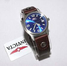 Usado, Relógio masculino Invicta 34mm mostrador azul ponteiros luminosos e marcadores couro NOS 8556 comprar usado  Enviando para Brazil