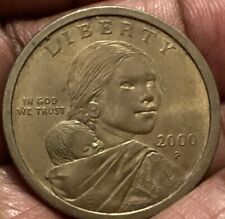 2000 P un dólar Sacagawea moneda borde elevado y plumas A004 segunda mano  Embacar hacia Mexico