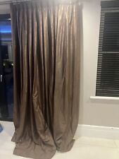 Stunning Full Length Curtains In Brown Satin Taffeta, Interlined, Pencil Pleat for sale  Shipping to South Africa