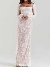 New HouseofCB Artemis Vintage Cream Lace Maxi Dress, Size M for sale  Shipping to South Africa