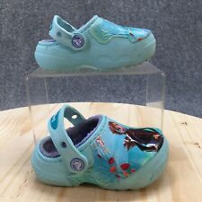 Sandalias Crocs Niños 7 zuecos Disney Frozen II goma azul piel sintética sin cordones segunda mano  Embacar hacia Argentina