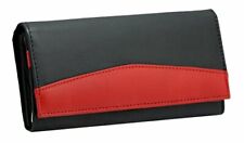 Ladies Trendy RFID Blocking Clutch Wallet Soft Real Leather Long Flap Over Purse til salgs  Frakt til Norway