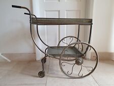Vintage Brass Drinks Cocktail Bar Tea Hostess Trolley Cart, used for sale  Shipping to South Africa