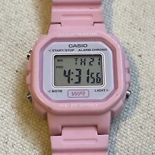 Relógio digital Casio infantil luz LED 1/100 segundo relógio rosa LA-20WH nova bateria, usado comprar usado  Enviando para Brazil