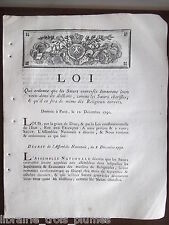 Décembre 1790 loi d'occasion  Angers-
