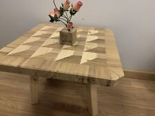 Hand Made Solid Wood Oak Iroko Pine coffee table 3D Efekt for sale  Shipping to South Africa