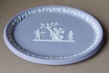 Wedgwood Lilac Jasperware Large Cupid Oval Tray, used for sale  Shipping to South Africa