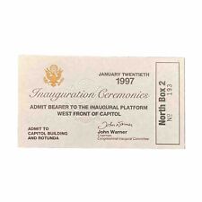 Used, 1997 President Bill Clinton Inauguration Ticket Inaugural Platform North Box 2 for sale  Shipping to South Africa