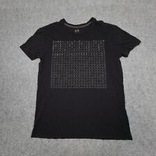 Camisa masculina Armani Exchange logotipo gráfico preto médio manga curta camiseta tamanho M comprar usado  Enviando para Brazil