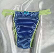 NEW DESIGN M/L Mens Blue Lime Stretch Satin Sissy Ladies Panties Sissy TV CD, used for sale  Shipping to South Africa