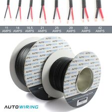 AUTOWIRING FLAT TWIN 2 Core PVC Cable 12V 24 Thin Wall Wire Automotive Red Black for sale  Shipping to South Africa