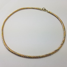 Solid Sterling Silver Gold Plated Two Tone Necklace 23.8g Hallmarked 43cm (17"), used for sale  Shipping to South Africa