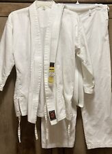 Usado, 3 piezas Uniforme Blanco de Artes Marciales para Juventud Karate Talla 3/160 con Cinturón Dragón Int'l Inc segunda mano  Embacar hacia Argentina