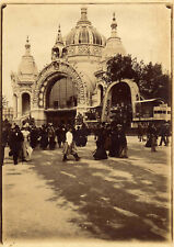  LARGE PHOTOGRAPH,mining pavillon at World Exhibit fair -1900 in Paris. People tweedehands  Echt-Susteren - Echt Noord