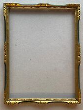 vintage elegant 7x10 gold leaf & blue carved solid wood table frame 1900 + glass for sale  Shipping to South Africa