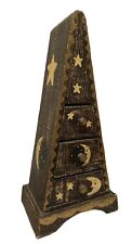 Armário pirâmide de madeira vintage Whimsigoth Moon & Stars com gavetas comprar usado  Enviando para Brazil