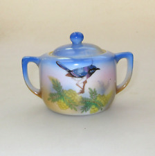 Vintage Noritake Australian Themed Lidded Sugar Bowl Blue Wren & Wattle for sale  Shipping to South Africa