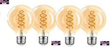 4-Pack G80 Globe Retro LED Light Bulbs E27, 6W Spiral Filament (J327) for sale  Shipping to South Africa