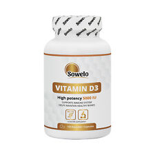 SOWELO Vitamin D3 5000 IU Softgels With High Potency Strong Bones til salgs  Frakt til Norway