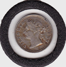 Moneda de 5 centavos de plata de ley de Hong Kong 1901 afilada Reina Victoria segunda mano  Embacar hacia Argentina