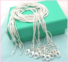  10PCS wholesale 925 sterling solid silver 1MM snake chain necklace XXDC08 for sale  Shipping to Canada