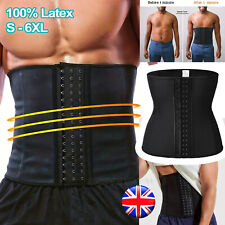 Men Latex Waist Trainer Body Shaper Tummy Control Slimming Belt Shapewear Corset, used for sale  Shipping to South Africa