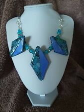 Silver blue necklace for sale  PETERBOROUGH