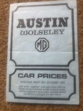 Austin wolseley price for sale  PERSHORE