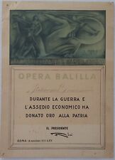 Opera balilla attestato usato  Italia