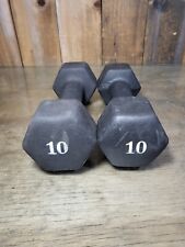 Set of 2 10 lb Neoprene Dumbbells Anti-Roll Hex Head Hand Weights 20 lbs for sale  Shipping to South Africa