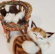 Silla mecedora de piel casa de muñecas de juguete en miniatura de colección perro gato gato mimbre segunda mano  Embacar hacia Argentina