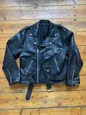 mens black leather jacket vintage for sale  LEEDS