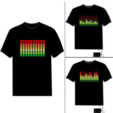 Usado, Unissex Ativado Por Som Luz Piscando Rock Disco Equalizador Led T-shirt Top comprar usado  Enviando para Brazil