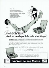 publicité Advertising 1021 1956  La Voix de son maitre tourne -disque portatif  d'occasion  Raimbeaucourt