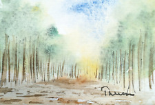A Walk in the Forest - Pintura em miniatura em aquarela original ACEO Unmatted comprar usado  Enviando para Brazil