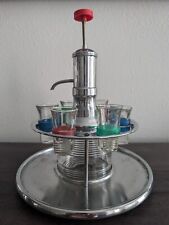 Liquor Pump Dispenser Rotating Tray w/Spill Base Tray and 6 Shot Glass for sale  Shipping to South Africa