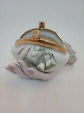 Porcelana feminina vintage segurando à mão bolsa de moedas bugigangas prato feito no Japão comprar usado  Enviando para Brazil