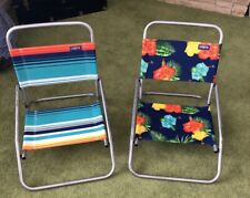 Cadeiras de praia 2-VTG COPA esporte surf alumínio perfil baixo listrado floral comprar usado  Enviando para Brazil