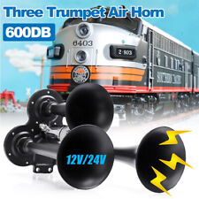Usado, 600db HORNS Train Air Horn 3 trompetes banhado a preto para caminhão/carro som alto EUA comprar usado  Enviando para Brazil
