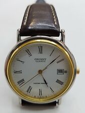 Relógio de pulso feminino Orient quartzo C7119 analógico dia às 3 horas fino comprar usado  Enviando para Brazil